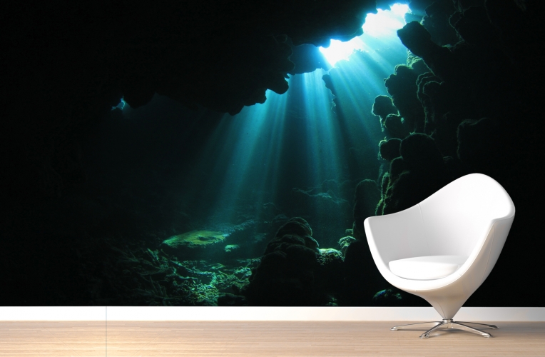 Underwater Lit Cave Wallpaper Wall Mural Muralswallpaper Co Uk