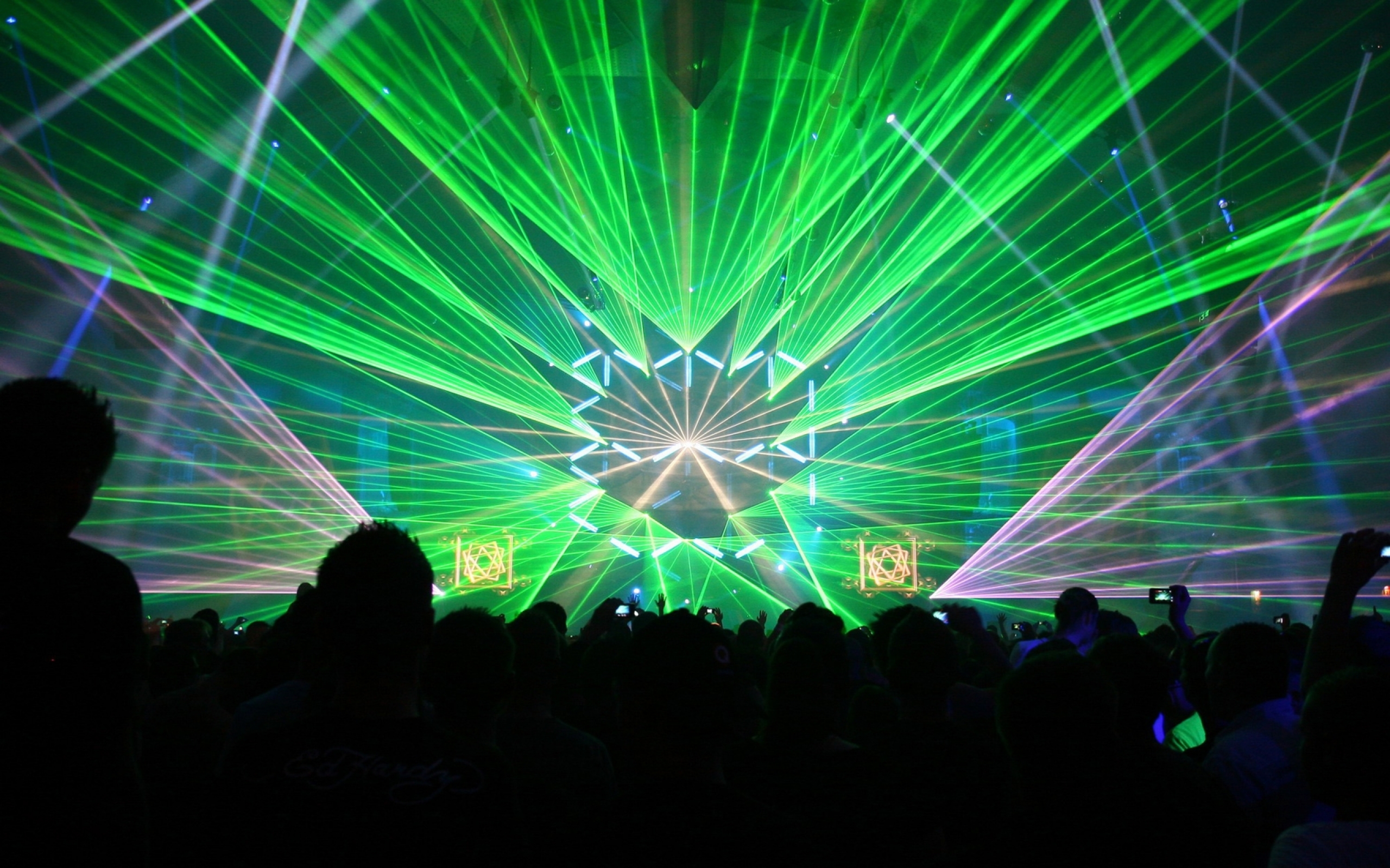 Light Techno Rave Lasers Wallpaper Art HD