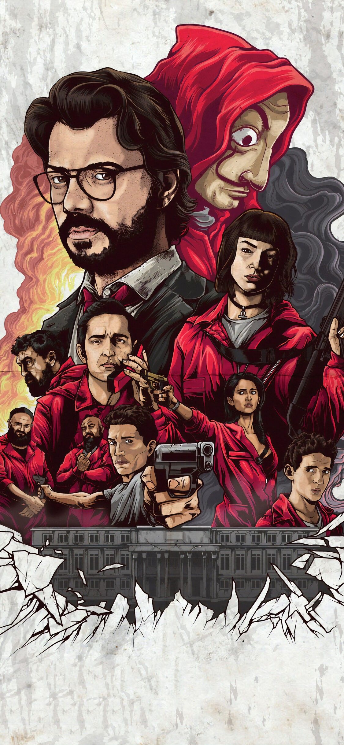 Money Heist Cartoon Wallpaper