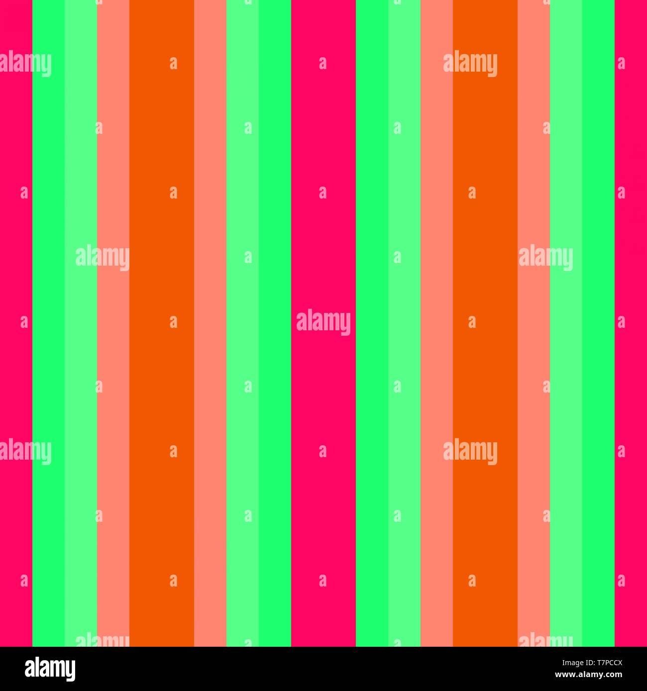 Vertical Lines Spring Green Bright Pink And Orange Red Colors