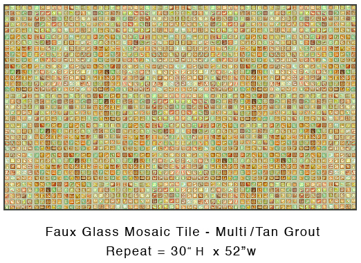 Casart Coverings Colored Faux Glass Mosaic Tile