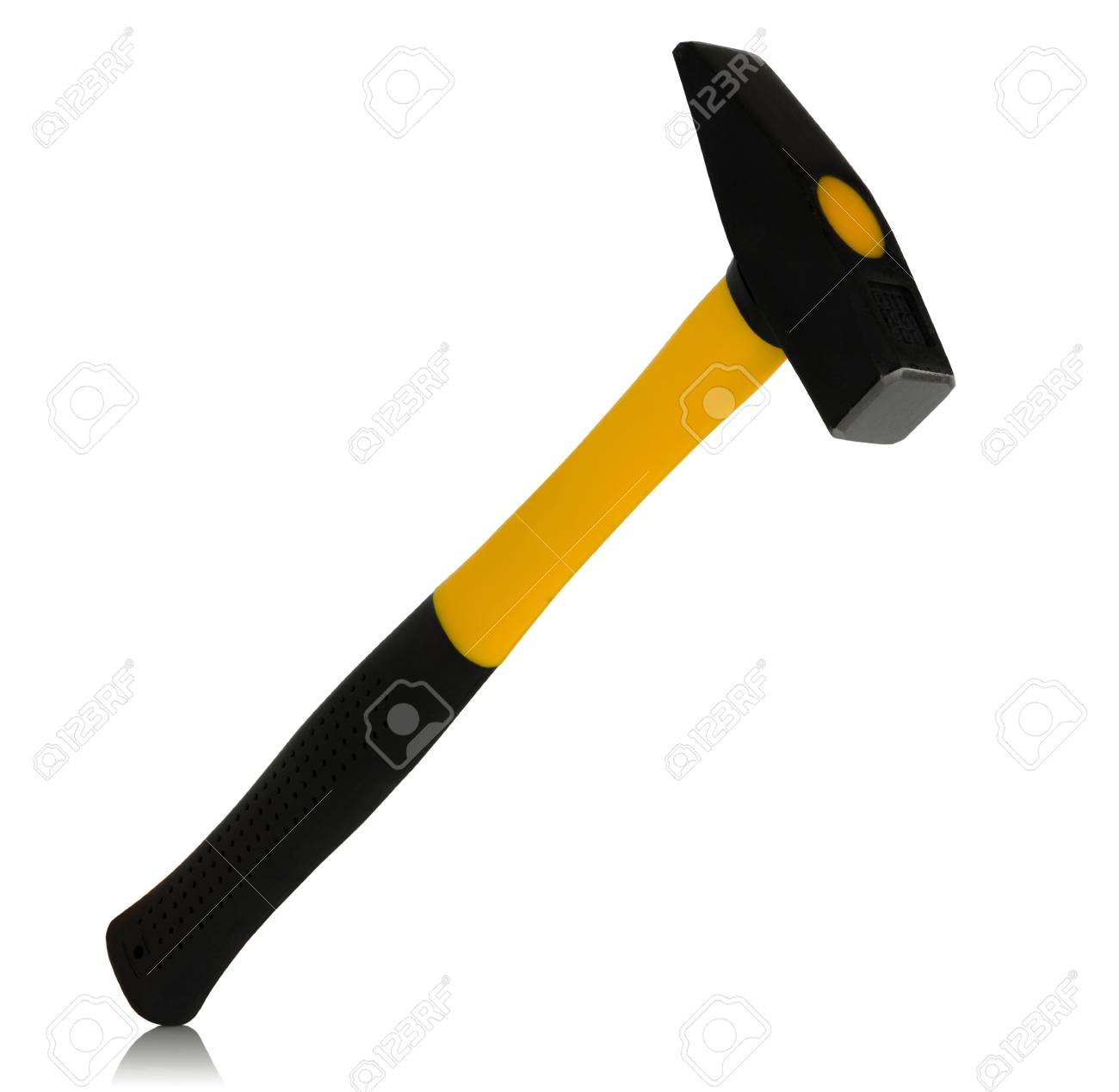 Machinist Hammer With Fiberglass Handle On White Background Stock