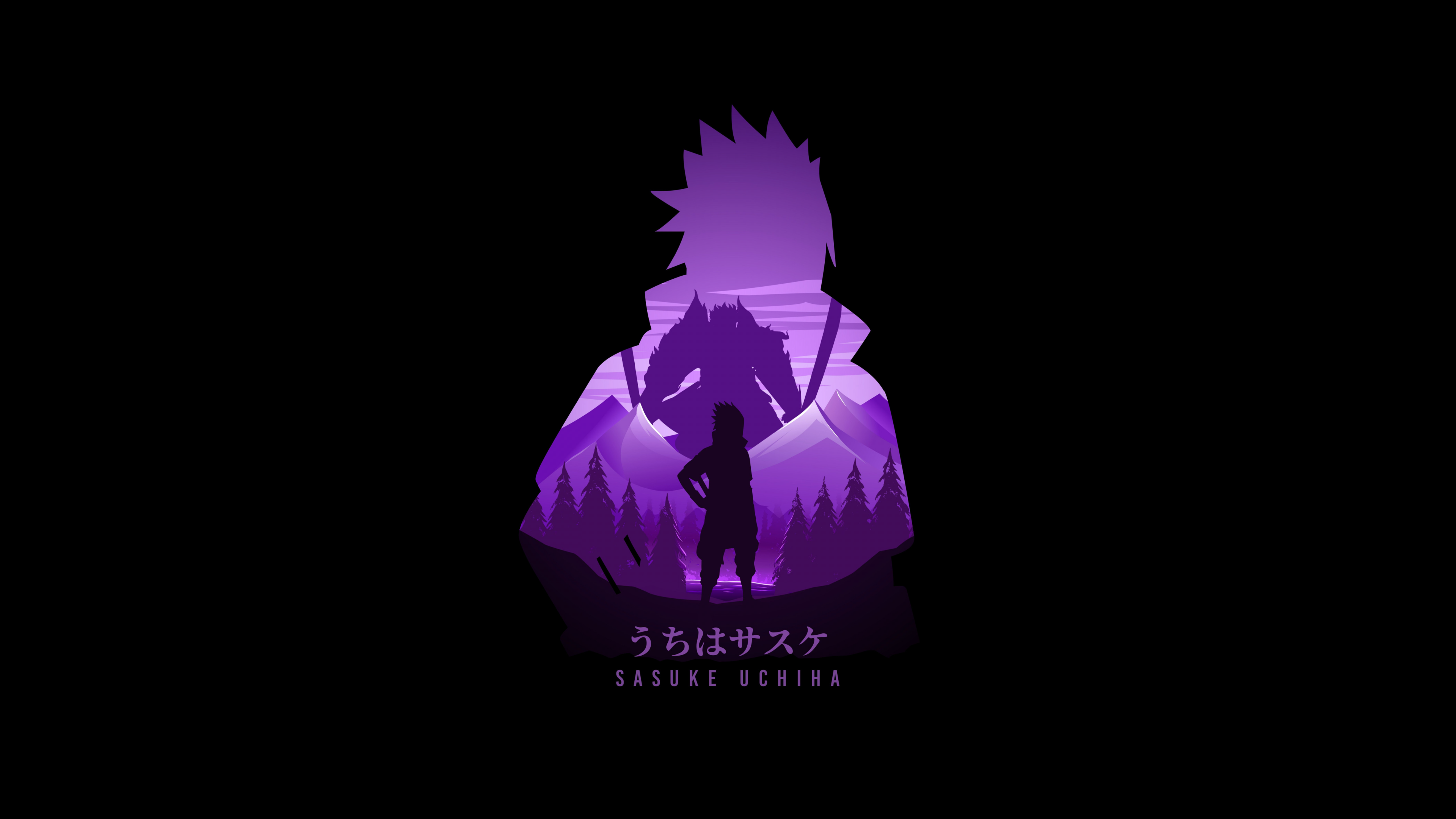 Sasuke Uchiha Wallpaper 4k Amoled Naruto Minimal Art