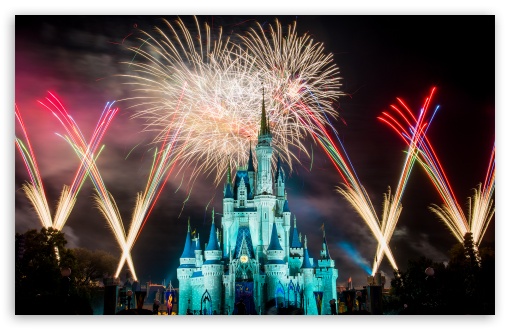 Magic Kingdom Fireworks HD Desktop Wallpaper Widescreen High