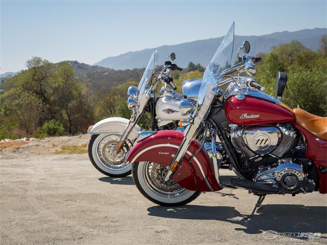 Indian Chief Vintage Against The Harley Heritage Softail