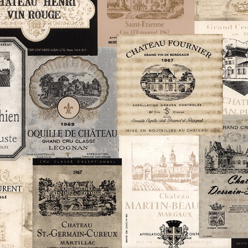 Wallpaper Novelty Vintage French Wine Labels