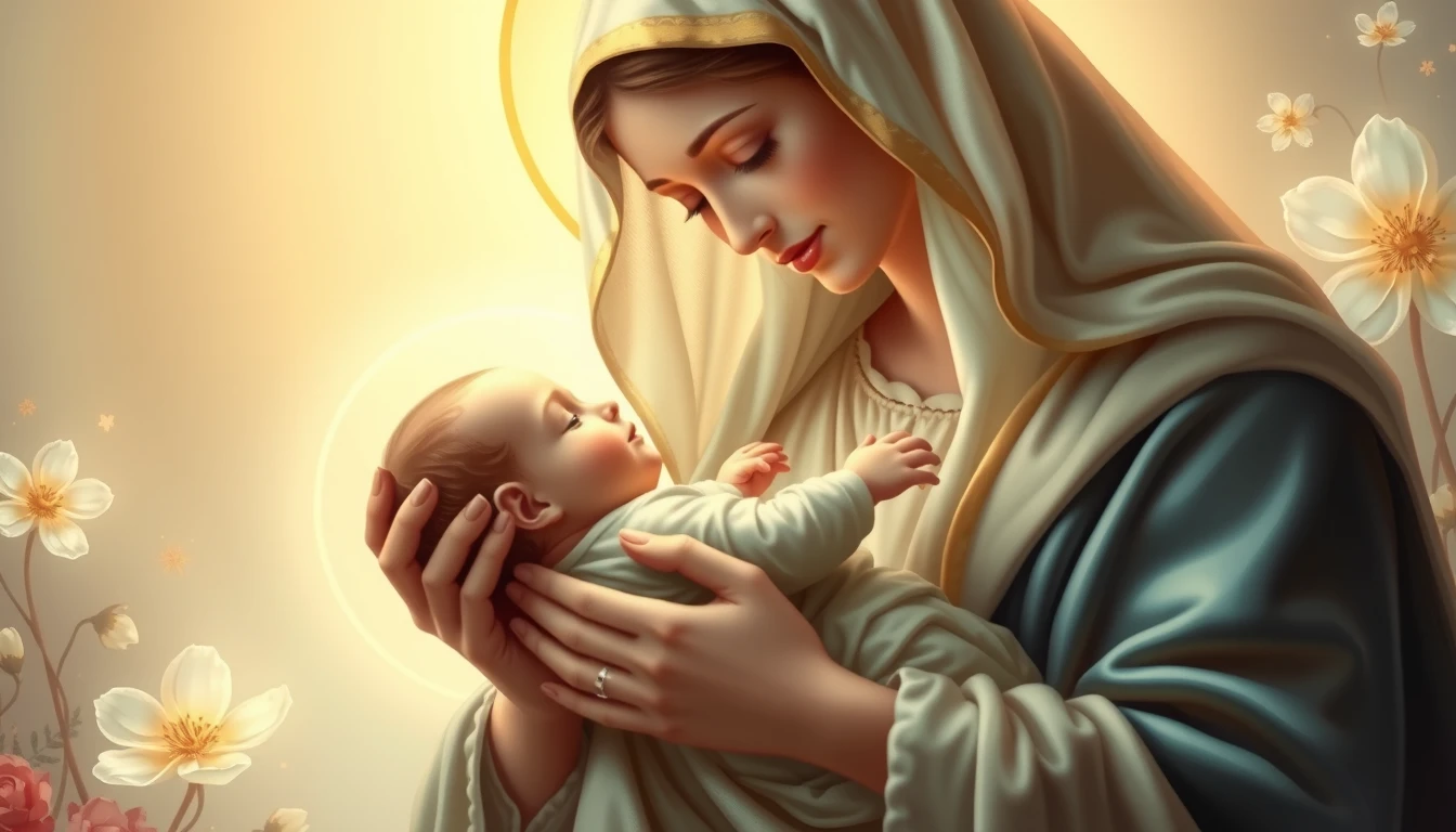 Mother Mary With Baby Jesus Wallpaper