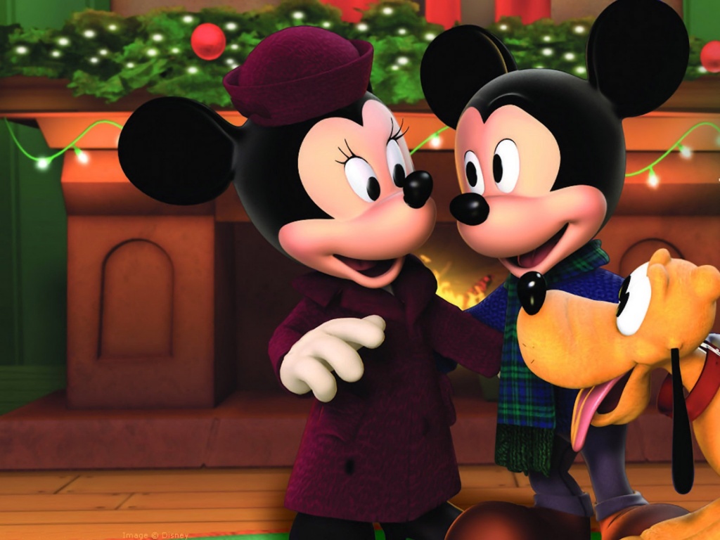 Minnie Mickey Mouse Christmas Wallpaper   1024x768