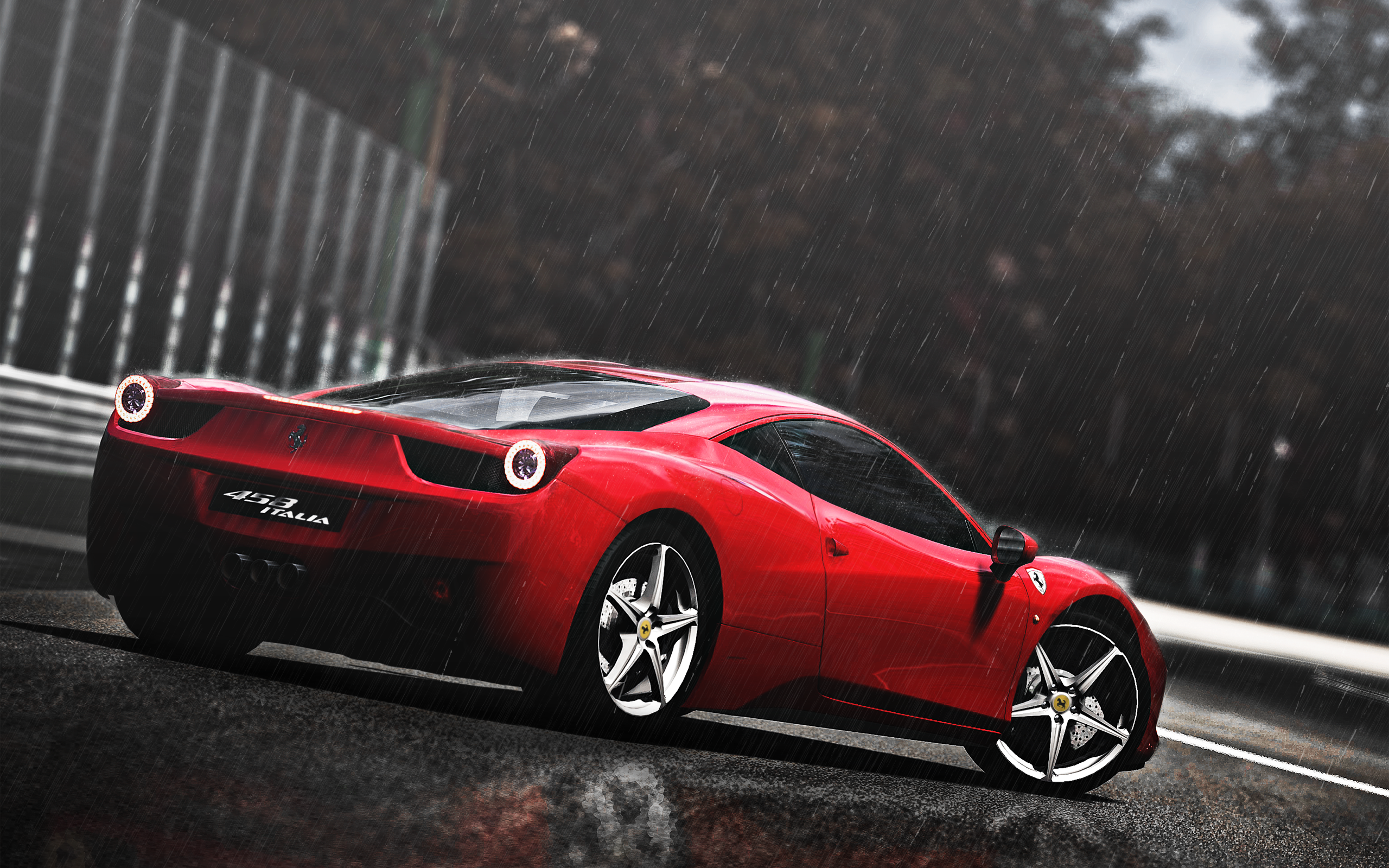 2560x1600 Ferrari 458 Italia in the Rain desktop PC and Mac wallpaper 2560x1600