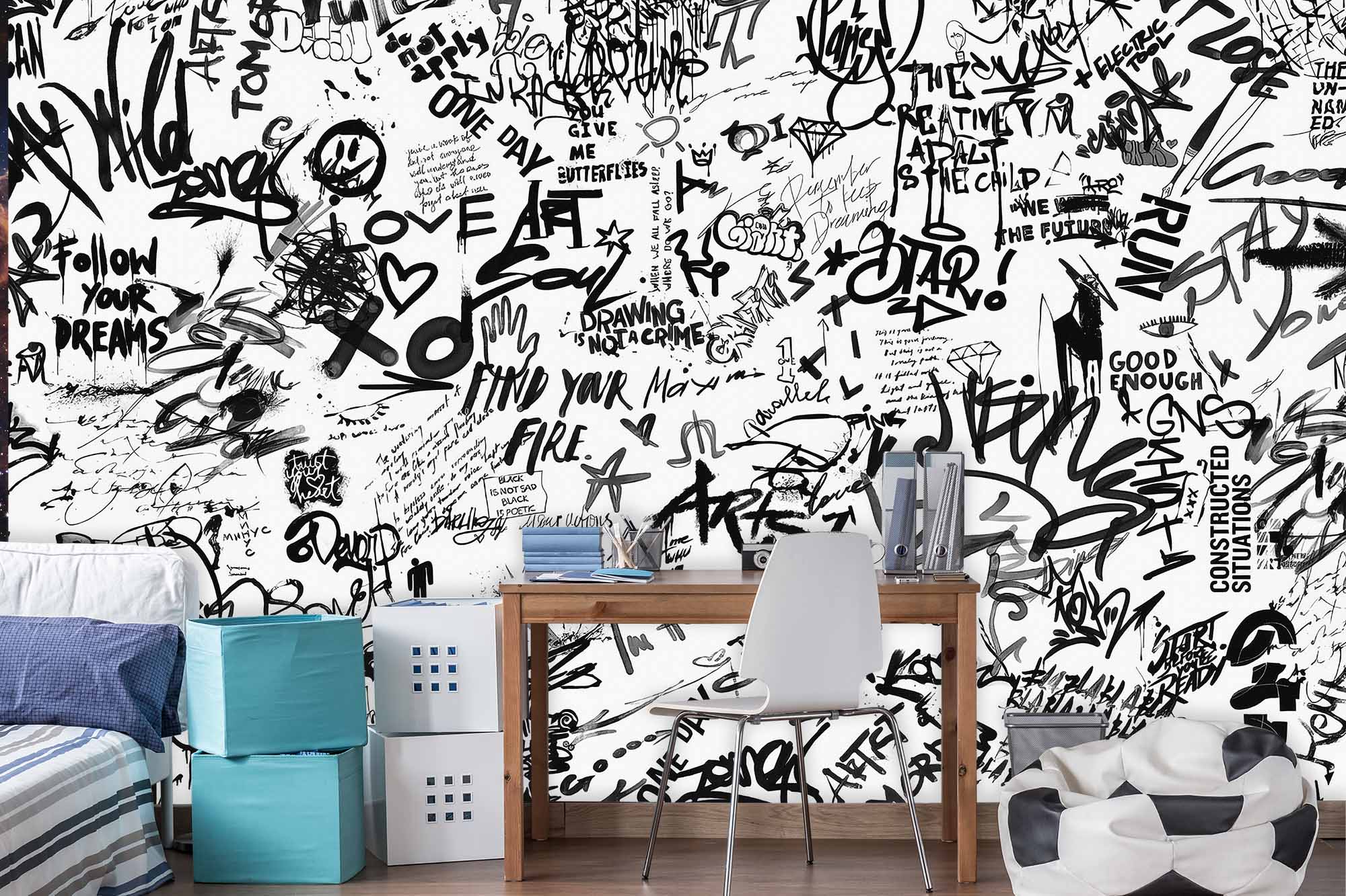 Black And White Graffiti Wallpaper