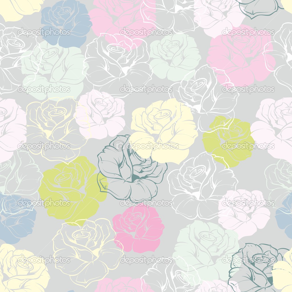 Mint And Pink Pattern Seamless Floral Vector