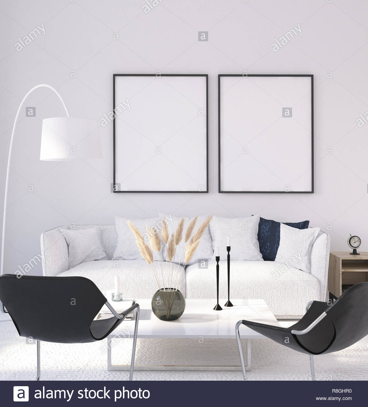 Mock Up Poster Frame In Home Interior Background Scandinavian