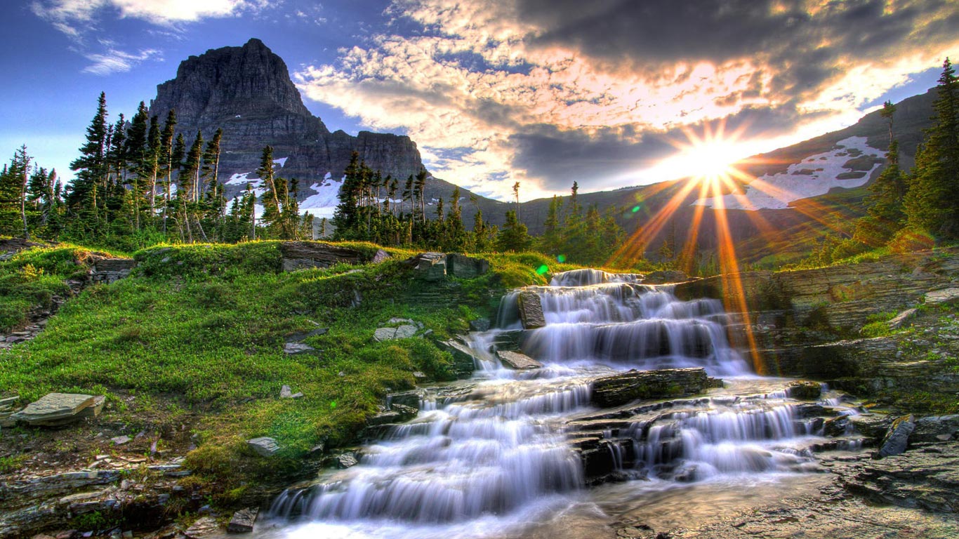 Waterfall Laptop Background Background
