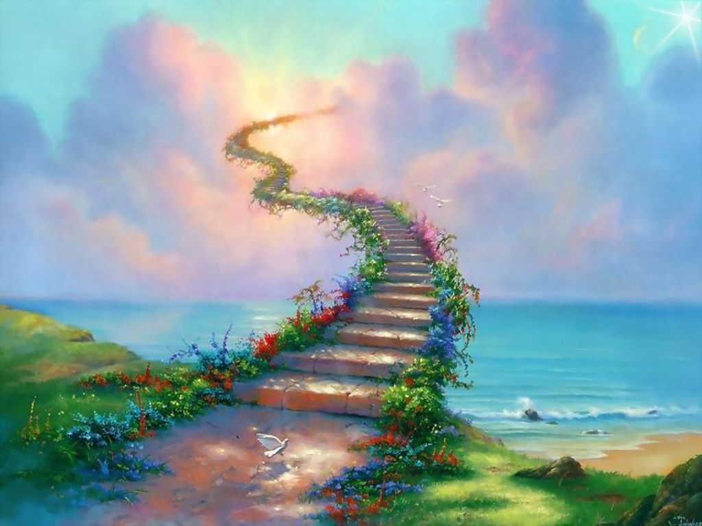 Stairway To Heaven Clouds Dove Path