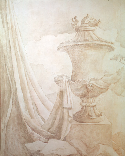 Grisaille Urn Wallpaper Boston By Zo Design Murals And Wall