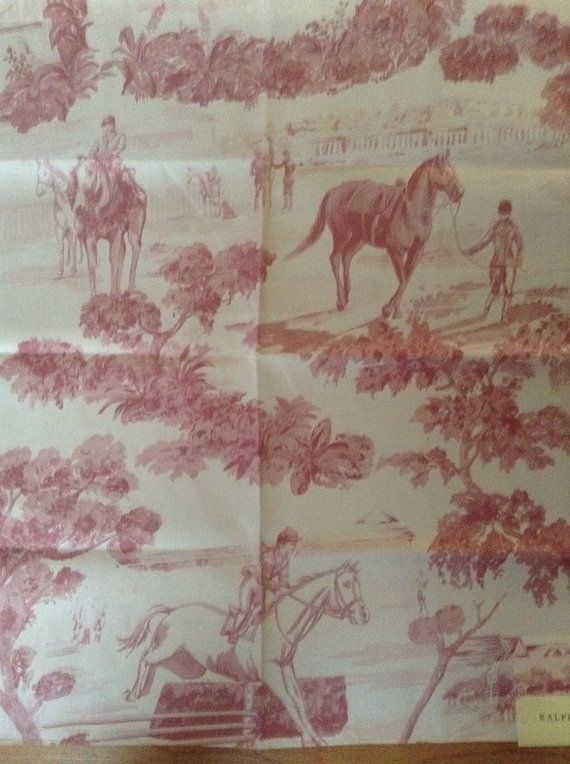 Lauren Toile Equestrian Horse Fabric Pattern And They Re Off