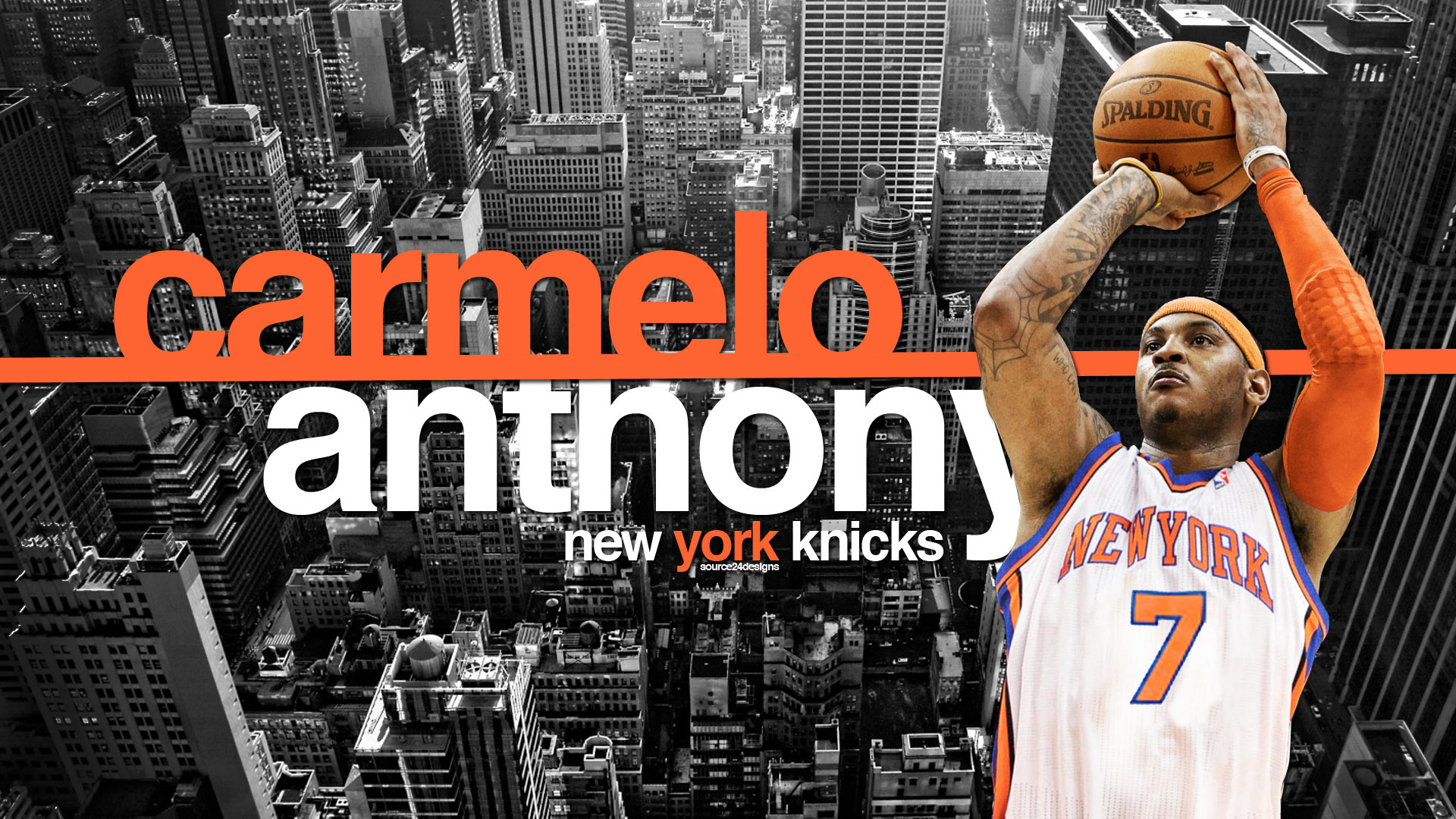 Carmelo Anthony Wallpaper In New York Knicks Jersey Fighting For