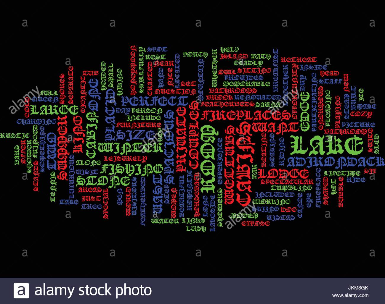 Lake Placid Lodge Text Background Word Cloud Concept Stock Vector