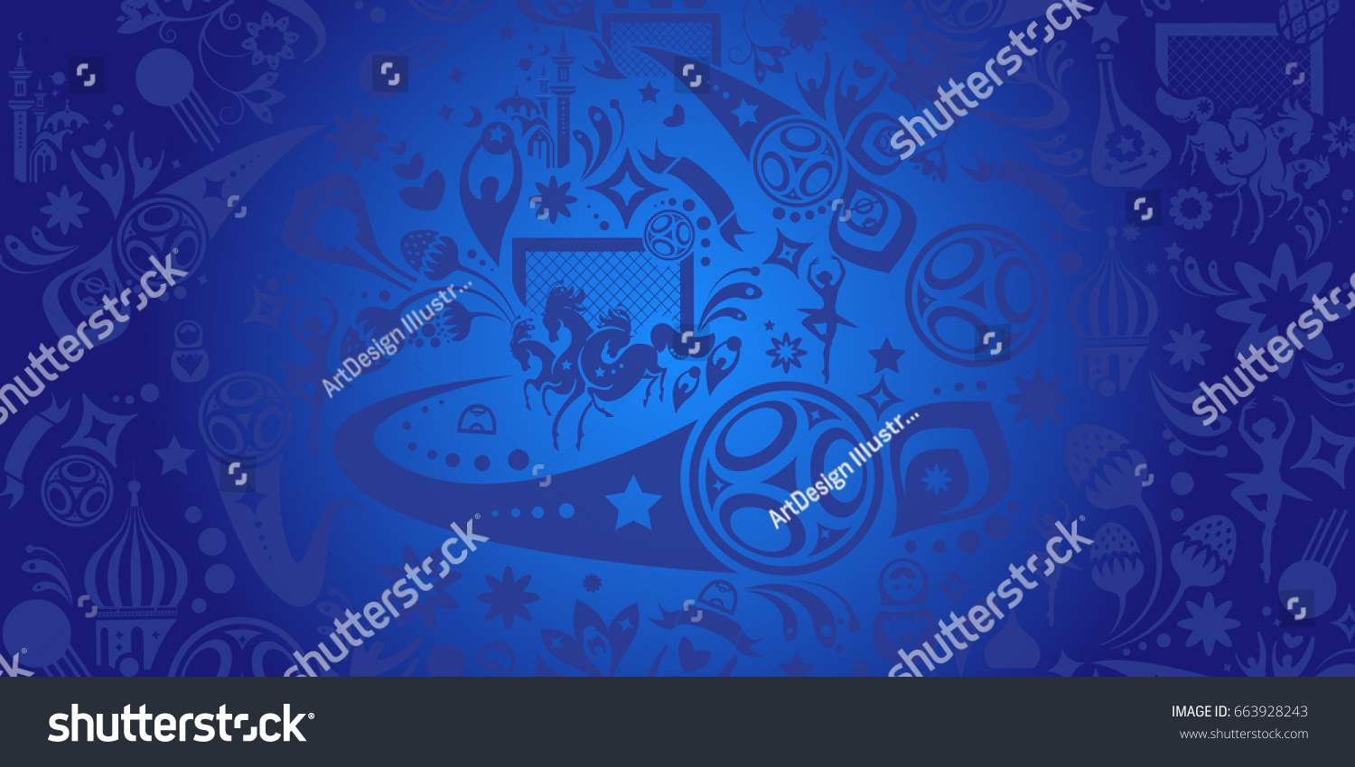Russia Football World Cup Russian Stock Vector