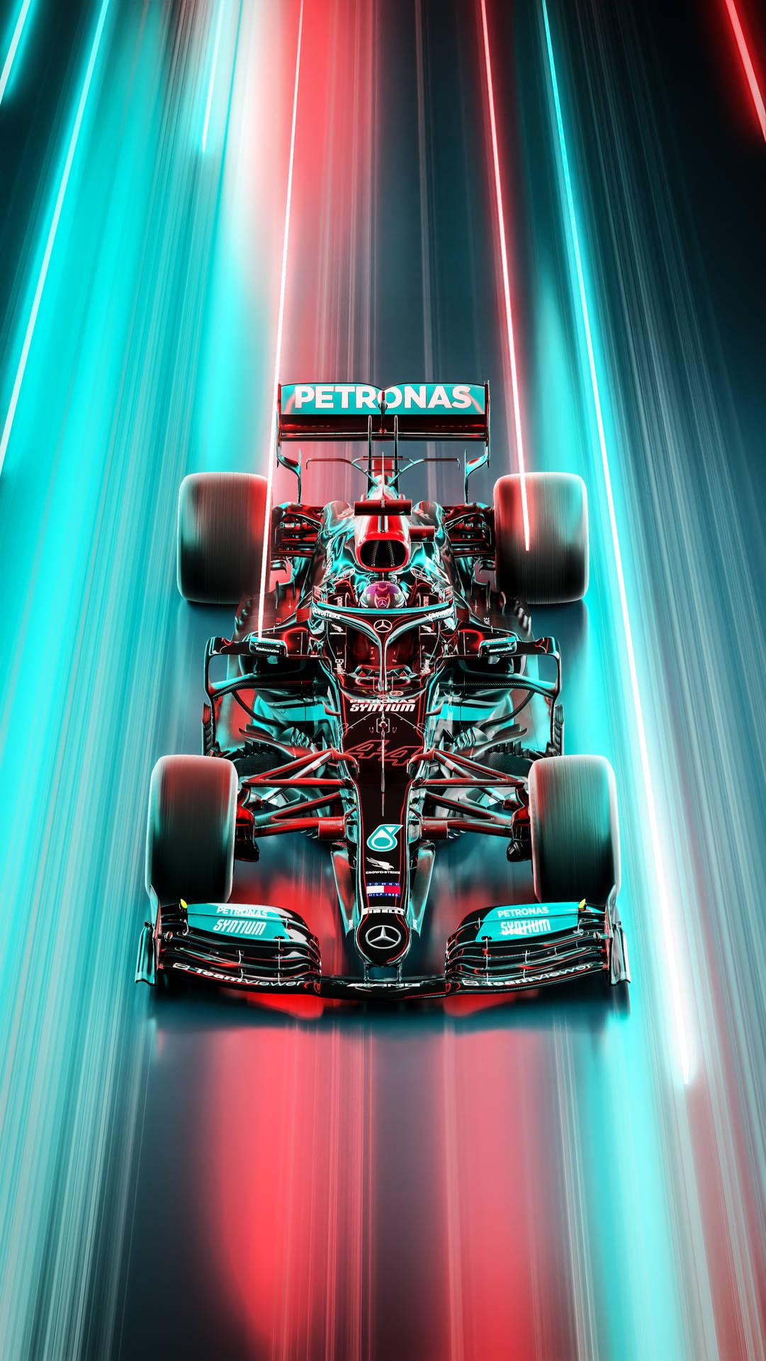 Mercedes F1 iPhone Car Neon Road Wallpaper