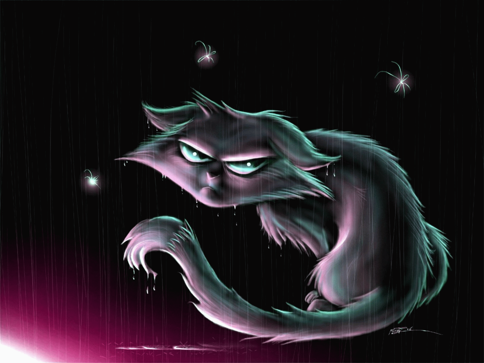Evil Fantasy Cat Wallpaper