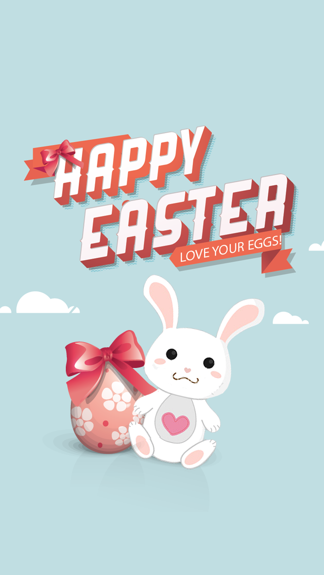 Easter Egg and Bunny Illustration iPhone 5 Wallpaper iPod Wallpaper