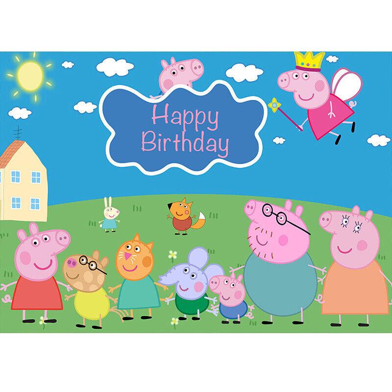 🔥 Download Peppa Pig Banner Kids BirtHDay Party Poster Vinyl Backdrop ...