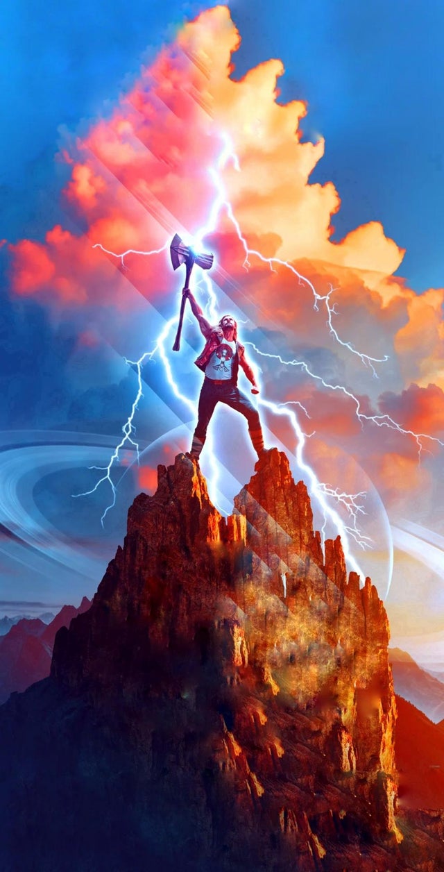 Textless Phone Wallpaper For Thor Love And Thunder Poster R