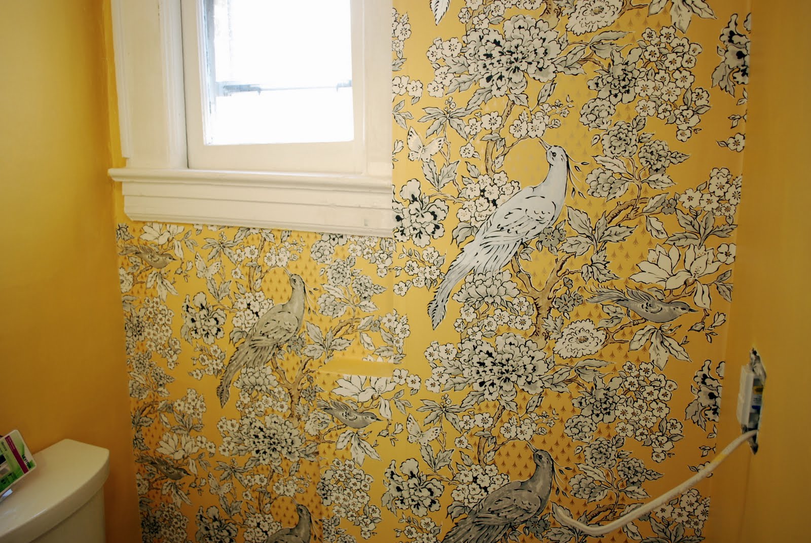 In The Little Yellow House Half Bath Wallpaper