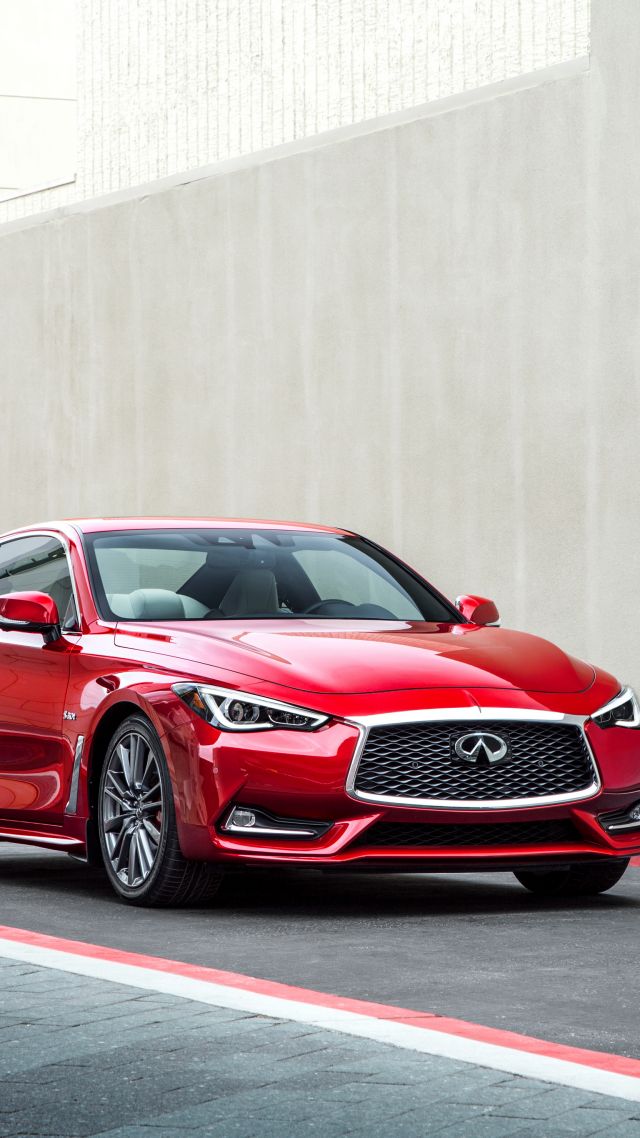 Wallpaper Infiniti Q60 Red Sport Coupe Cars
