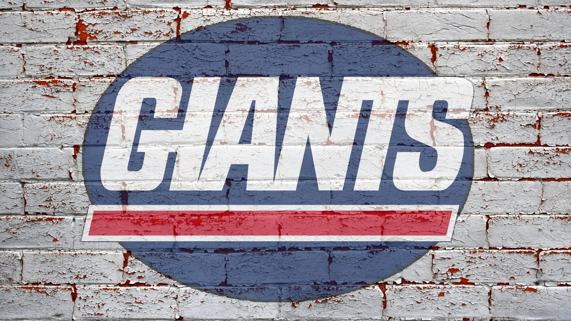 New York Giants Logo Blue On Grey Brick Wall
