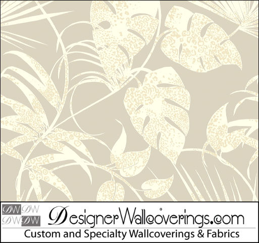 Haiti Wallpaper Print Large Tropical Leaves Tab Designer