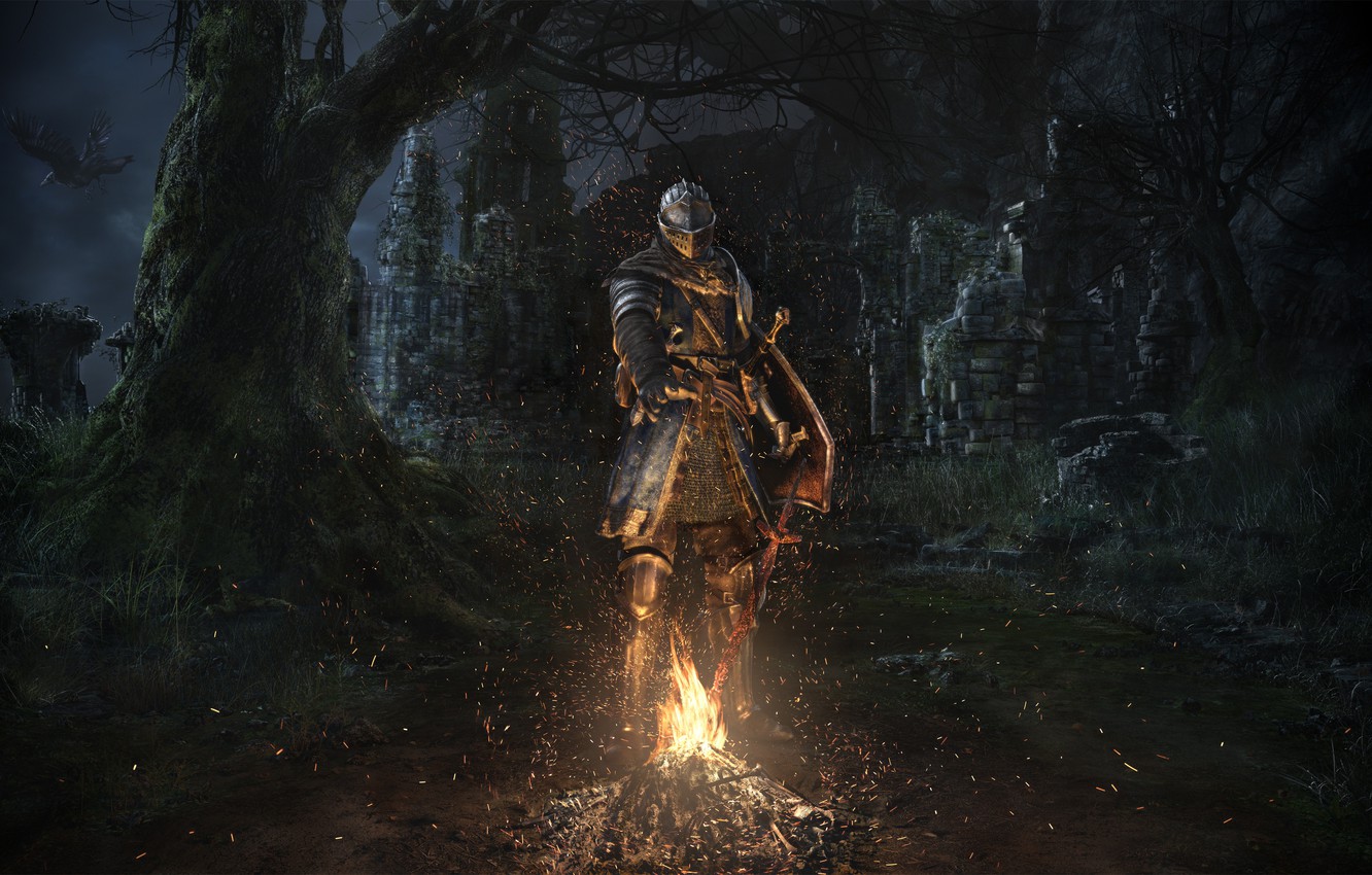 Wallpaper Armor The Fire Ruins Sword Knight Dark Souls