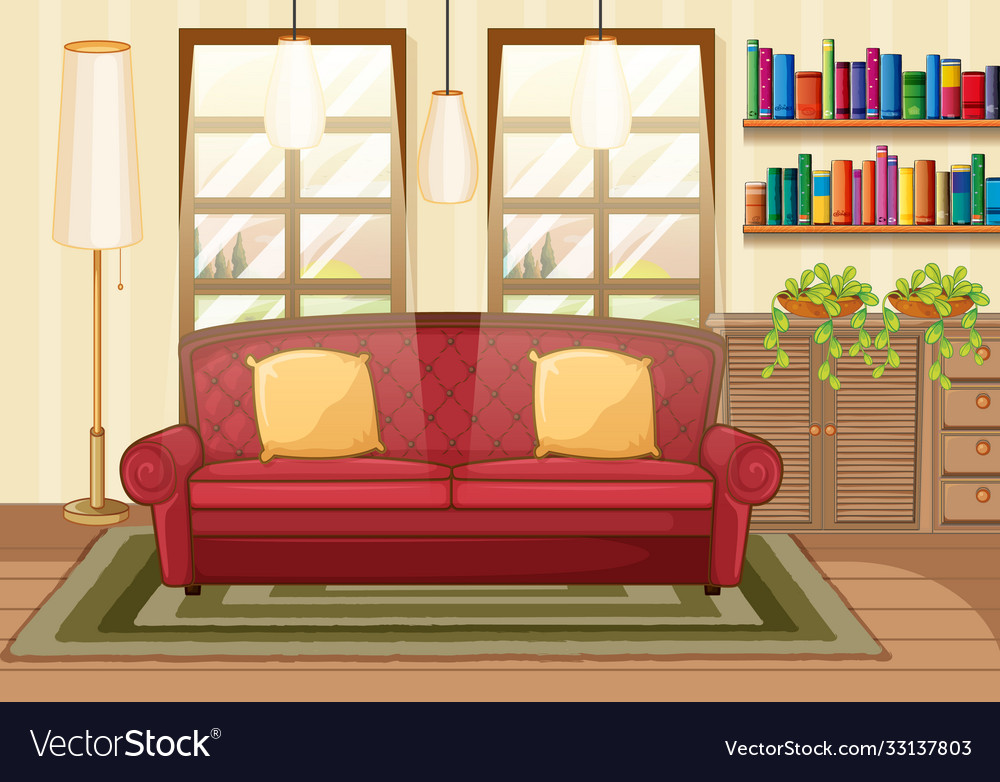 Living Room Background With Tv Diagonal View