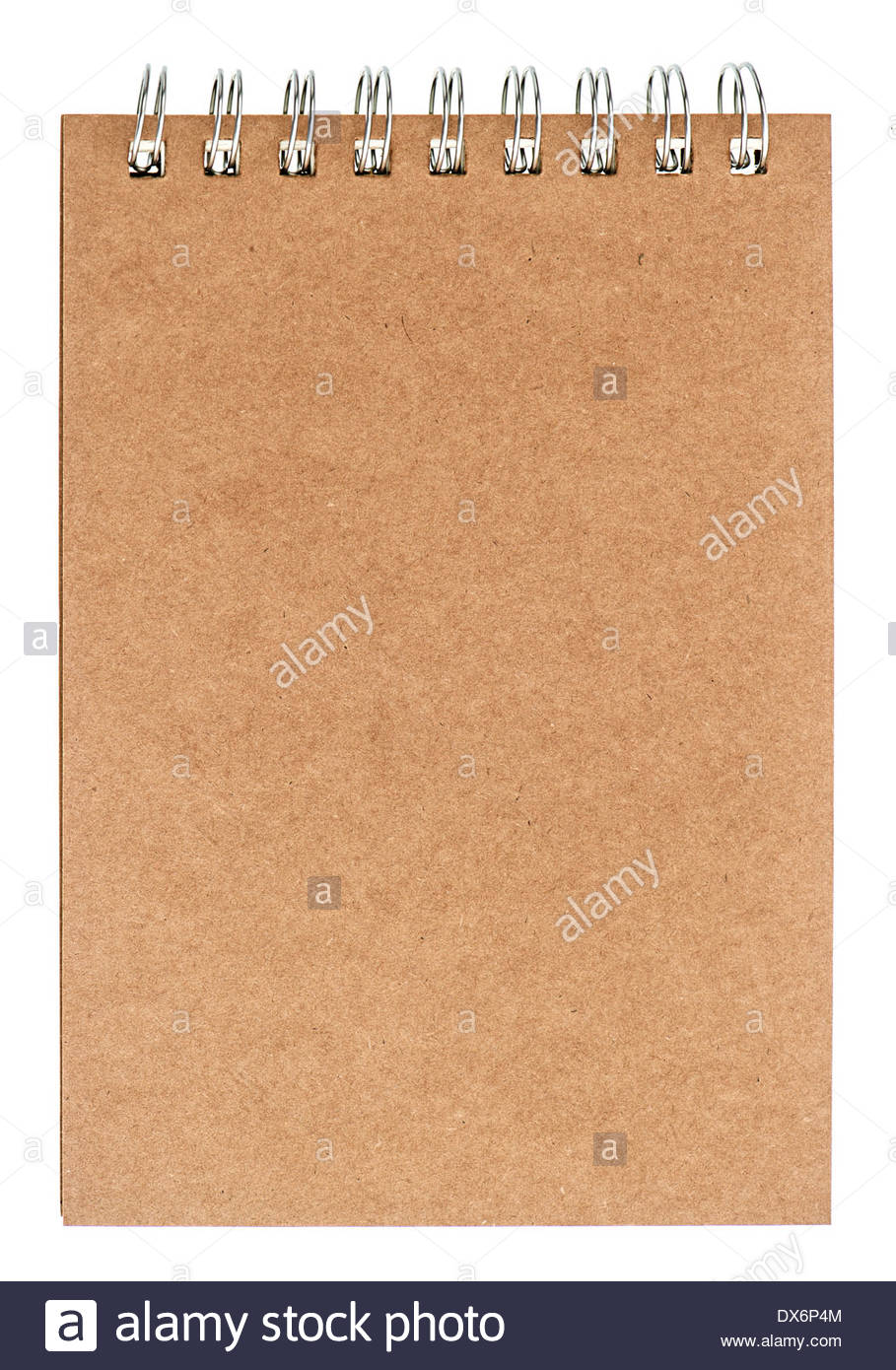 Brown Blank Notebook Isolated On White Background Book With Ring