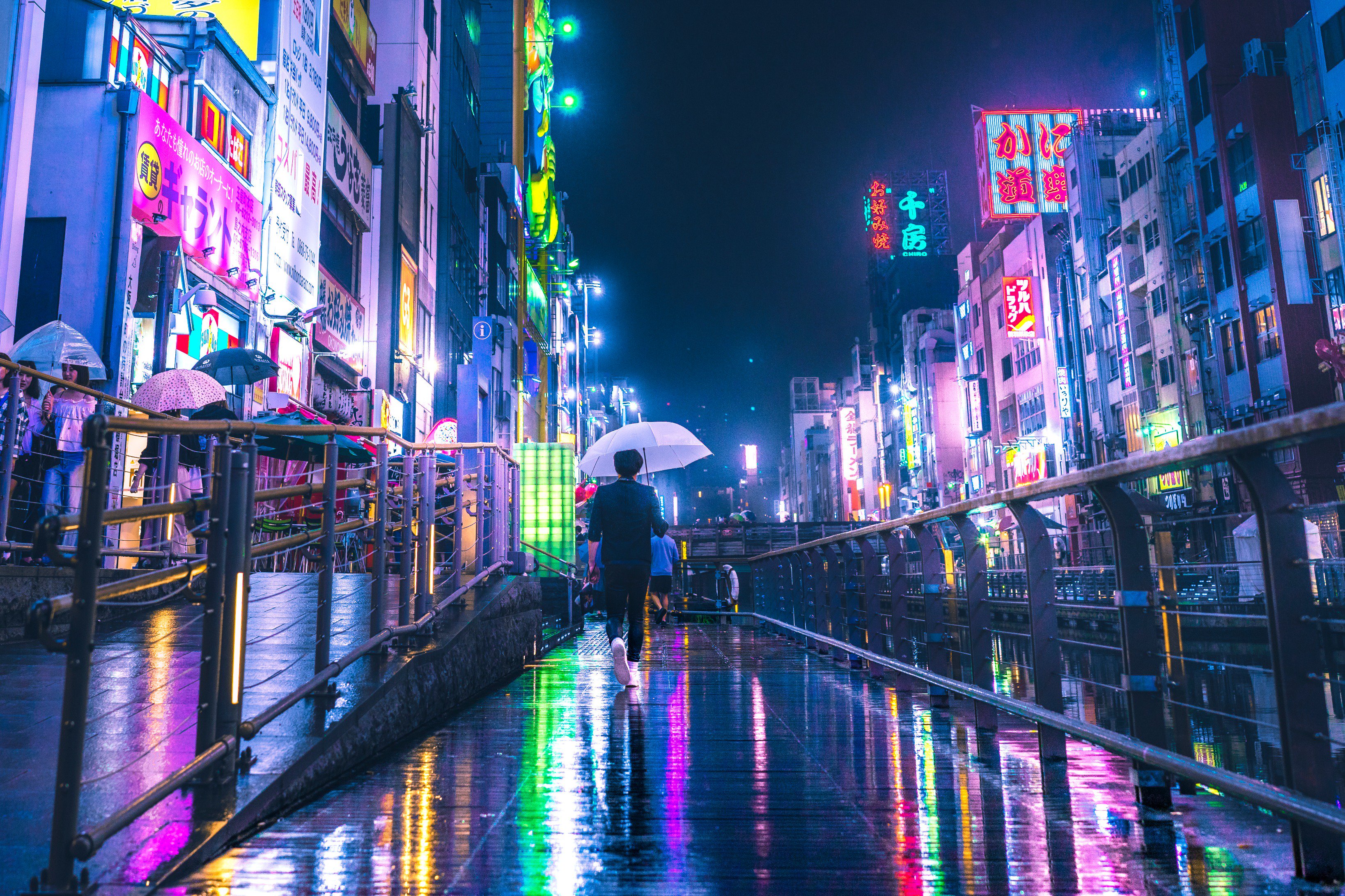 Osaka Under The Rain Wallpaper