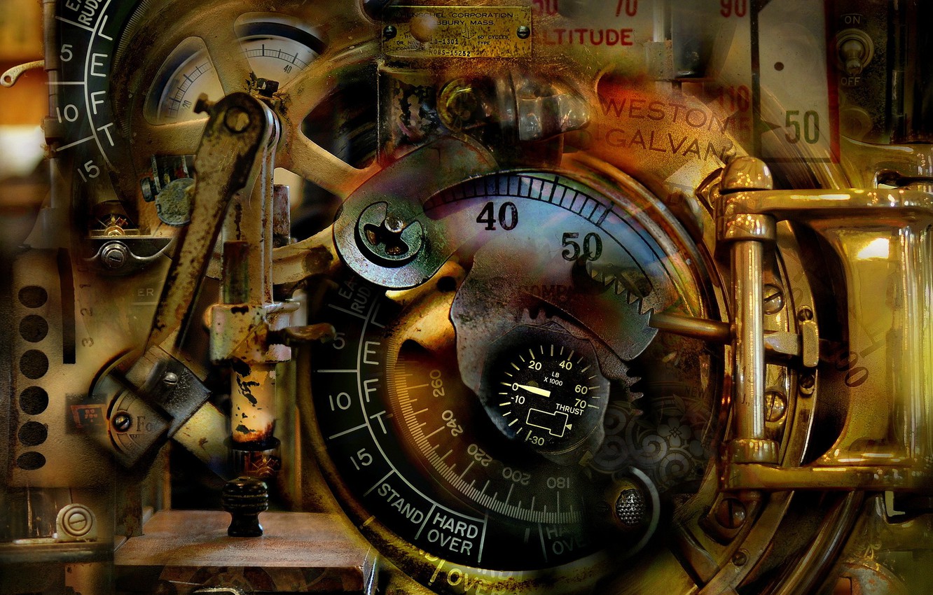 Wallpaper Abstract Antique Surreal Mechanical Dream Image For