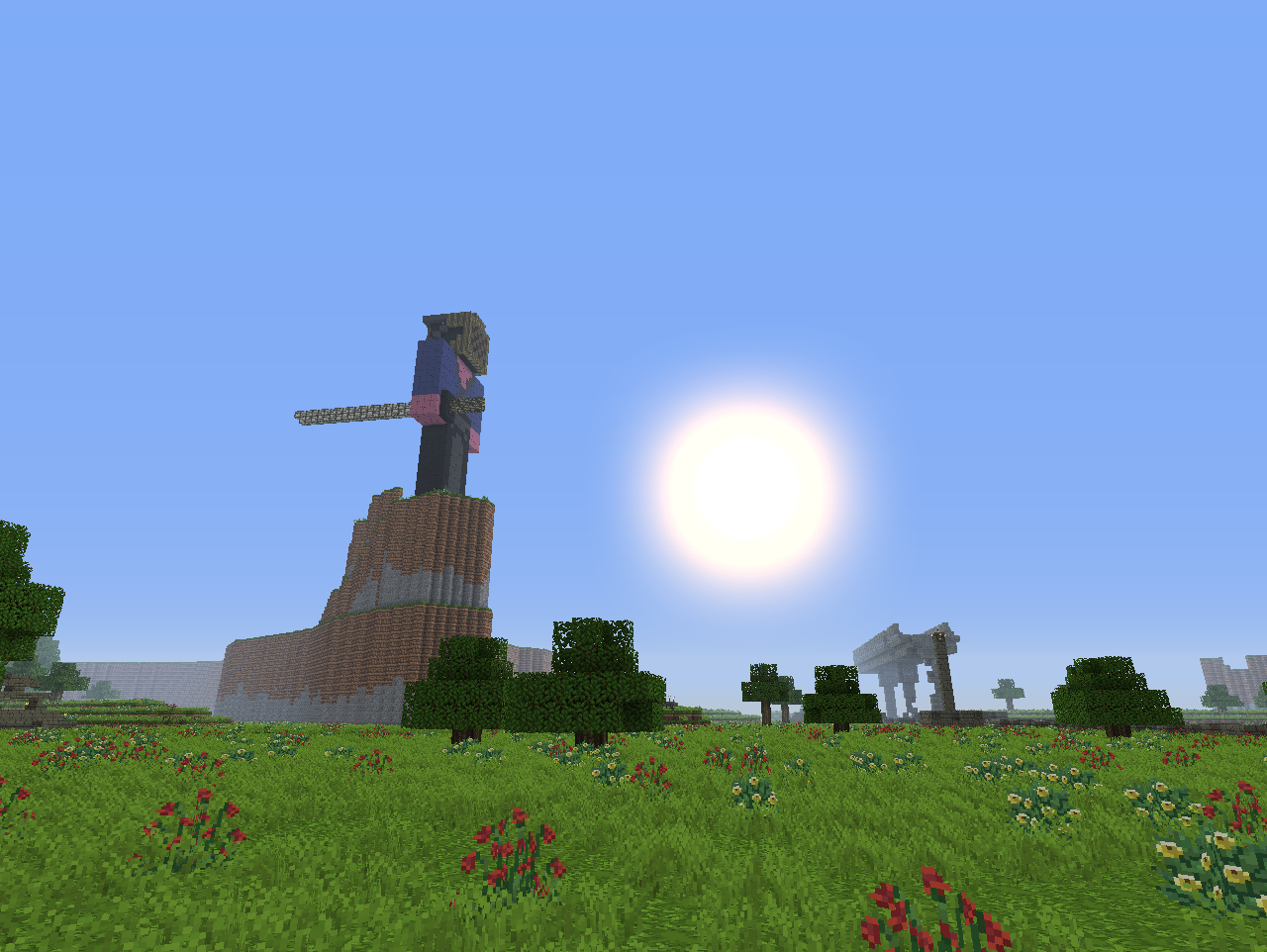 Hyrule Field And A Statue Of My Minecraft Character Named As Ganon In