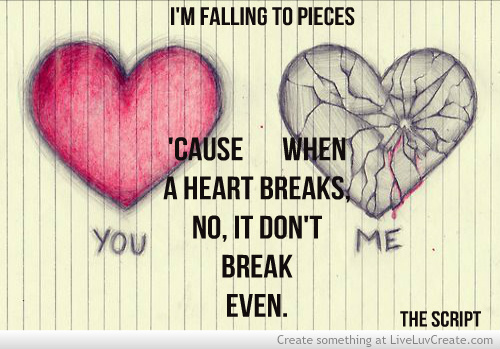 Breakeven Breakup Cute Falling Heart Love Lyrics Pieces P