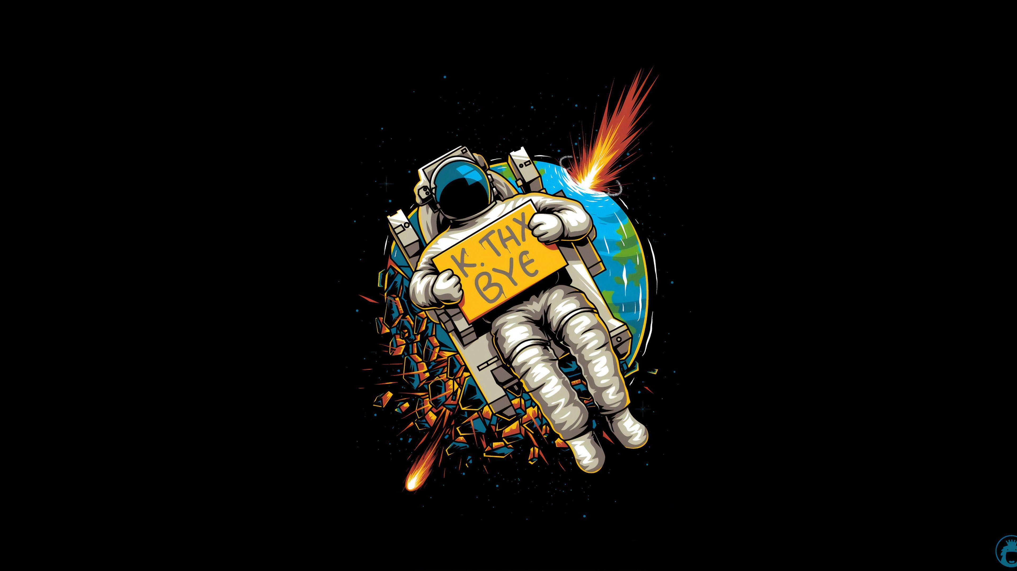 Astronaut Okae Bye Oled Wallpaper HD Digital Art