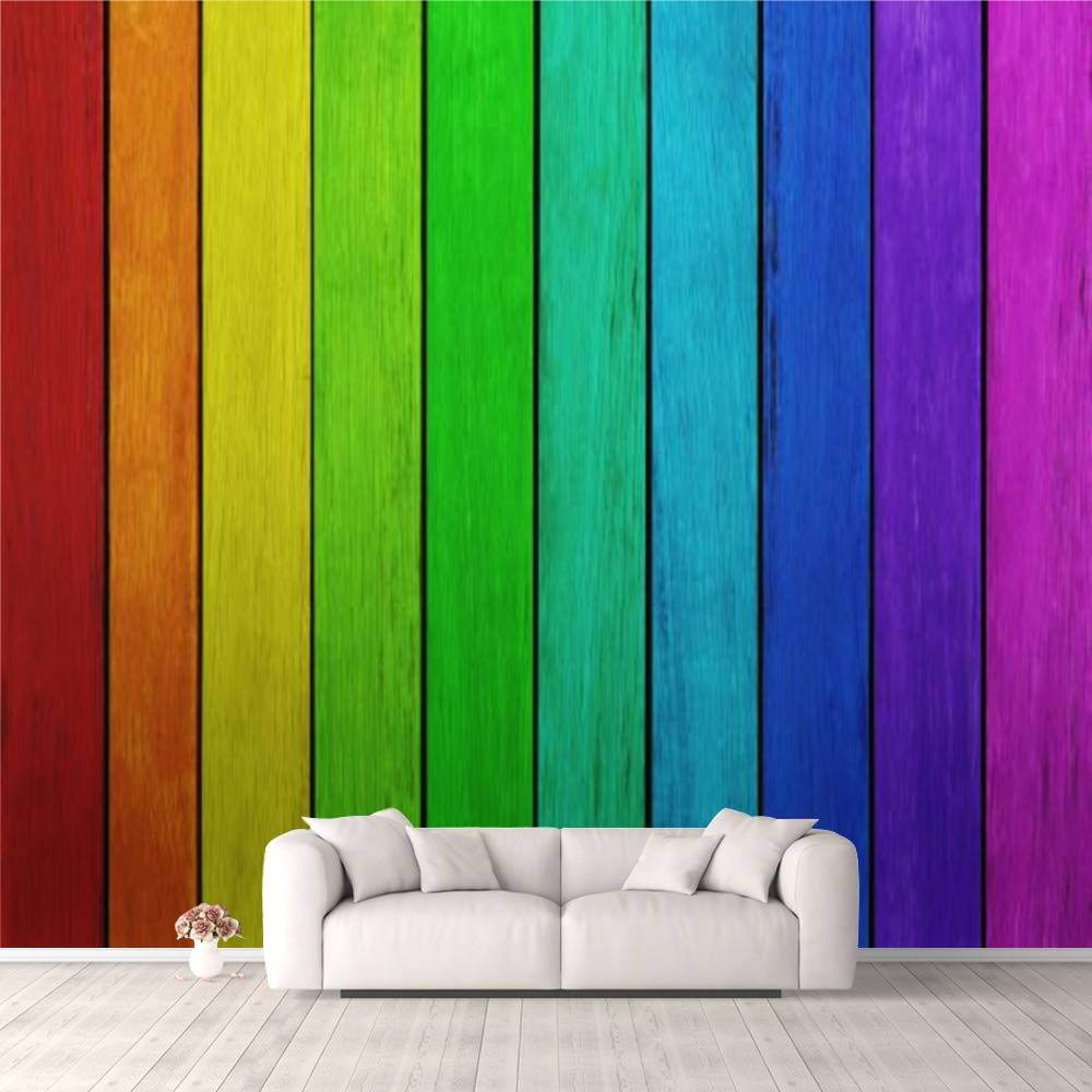 Amazon 3d Wallpaper Rainbow Wood Texture Background Colorful