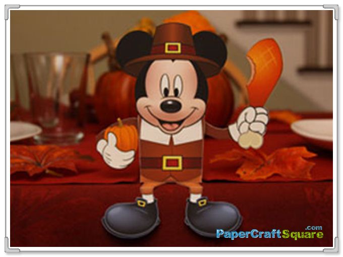 Thanksgiving Mickey Disney Papercraftthanksgiving