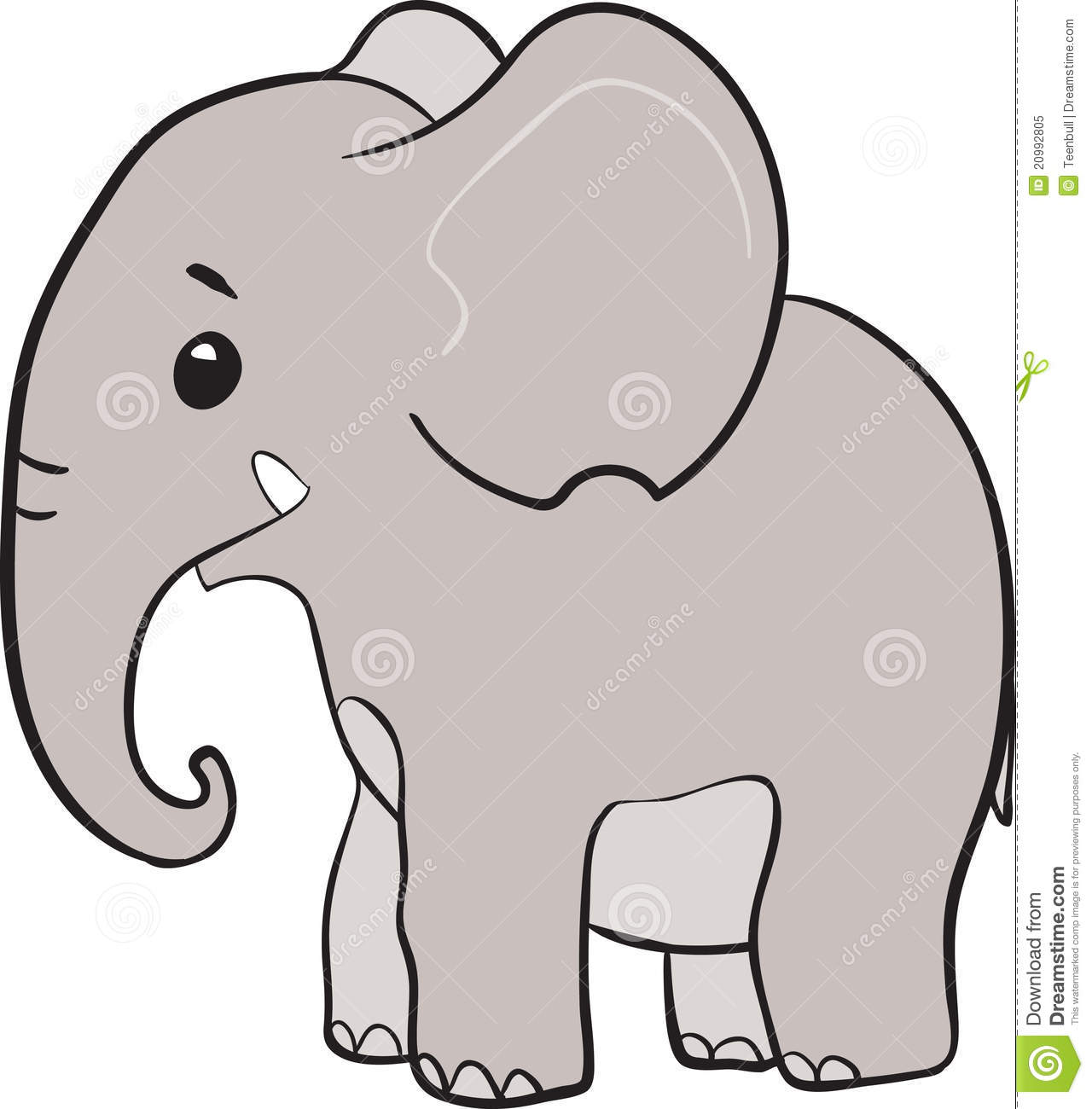 Cute Little Elephant Cartoon Character Royalty Stock Photo