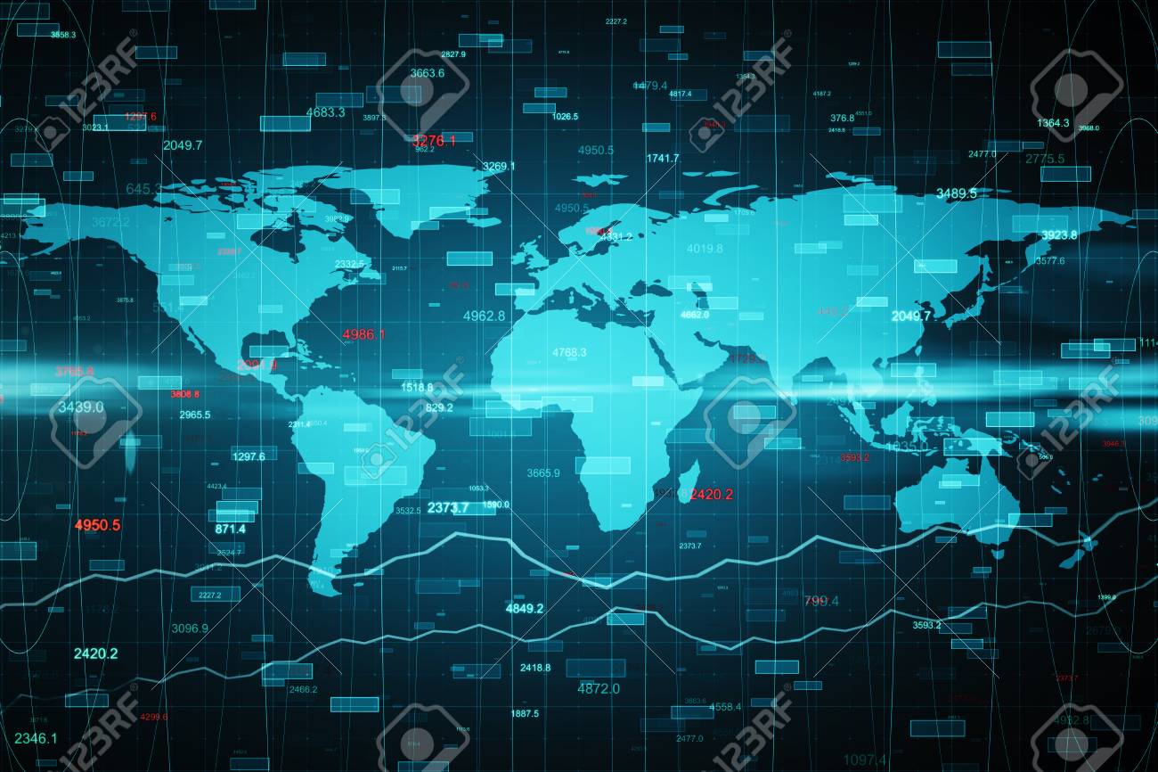 Abstract Forex Background With Map Global Business And Invest