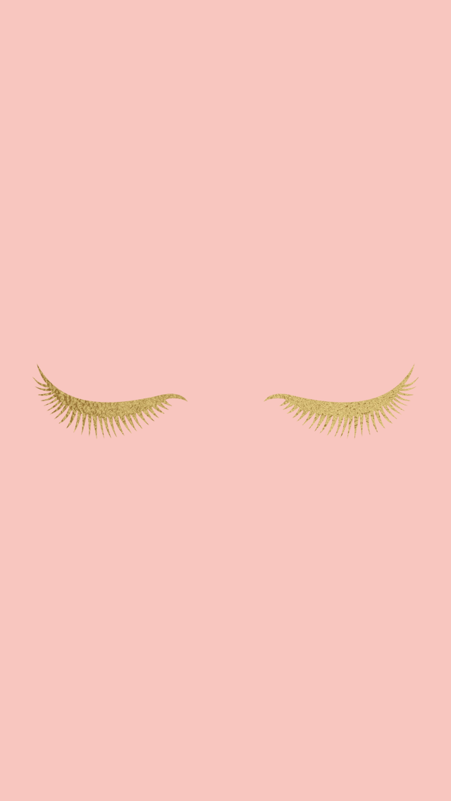 Golden Eyelashes iPhone Wallpaper For Your Phone Pink