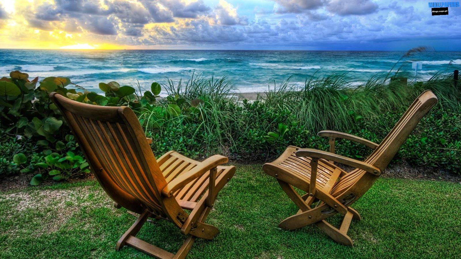 Beach Chairs Wallpaper HD