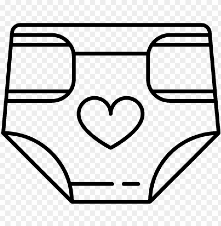Diaper With Heart Vector Png Image