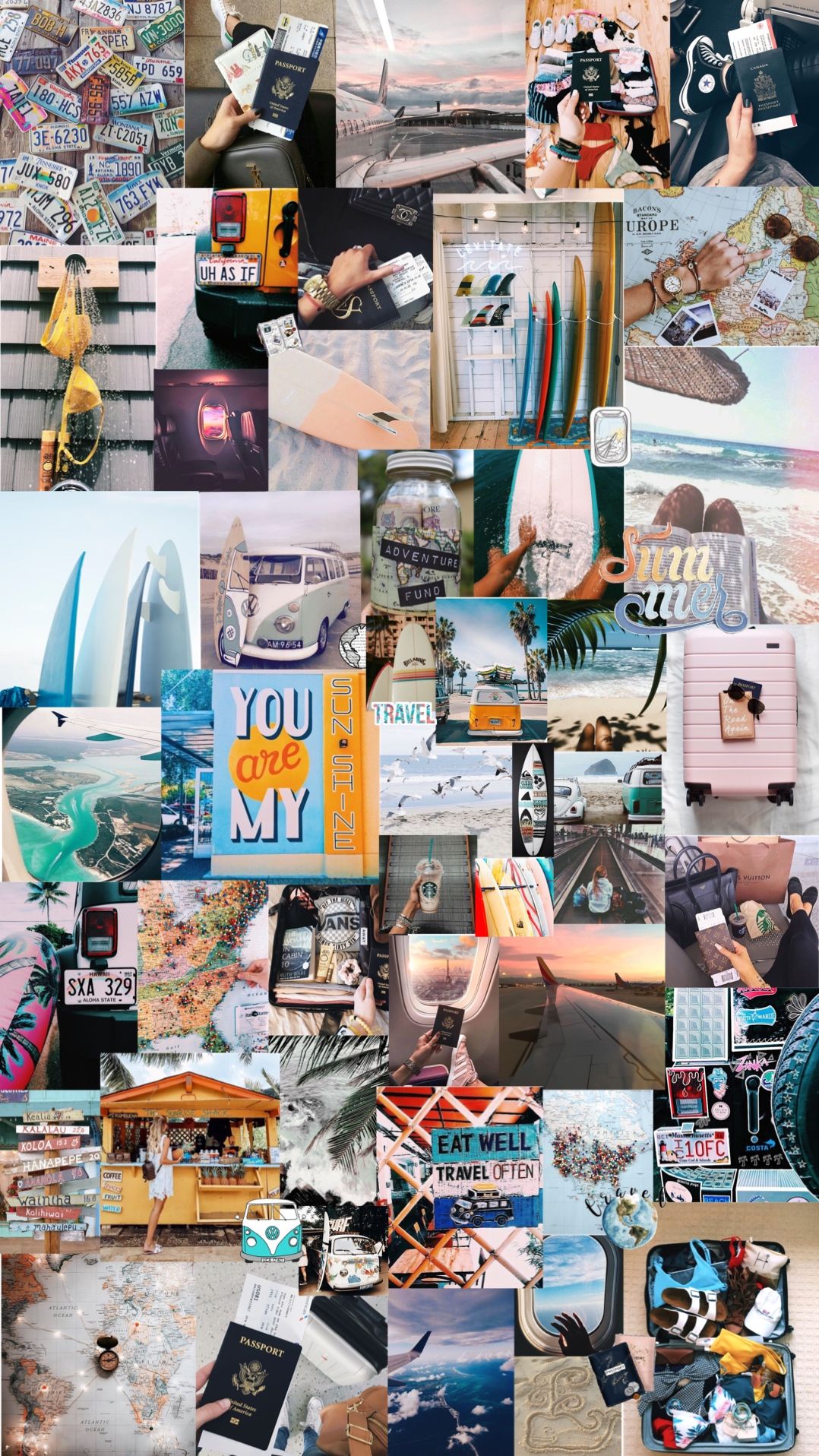 Traveling Aesthetic Background Travel Collage