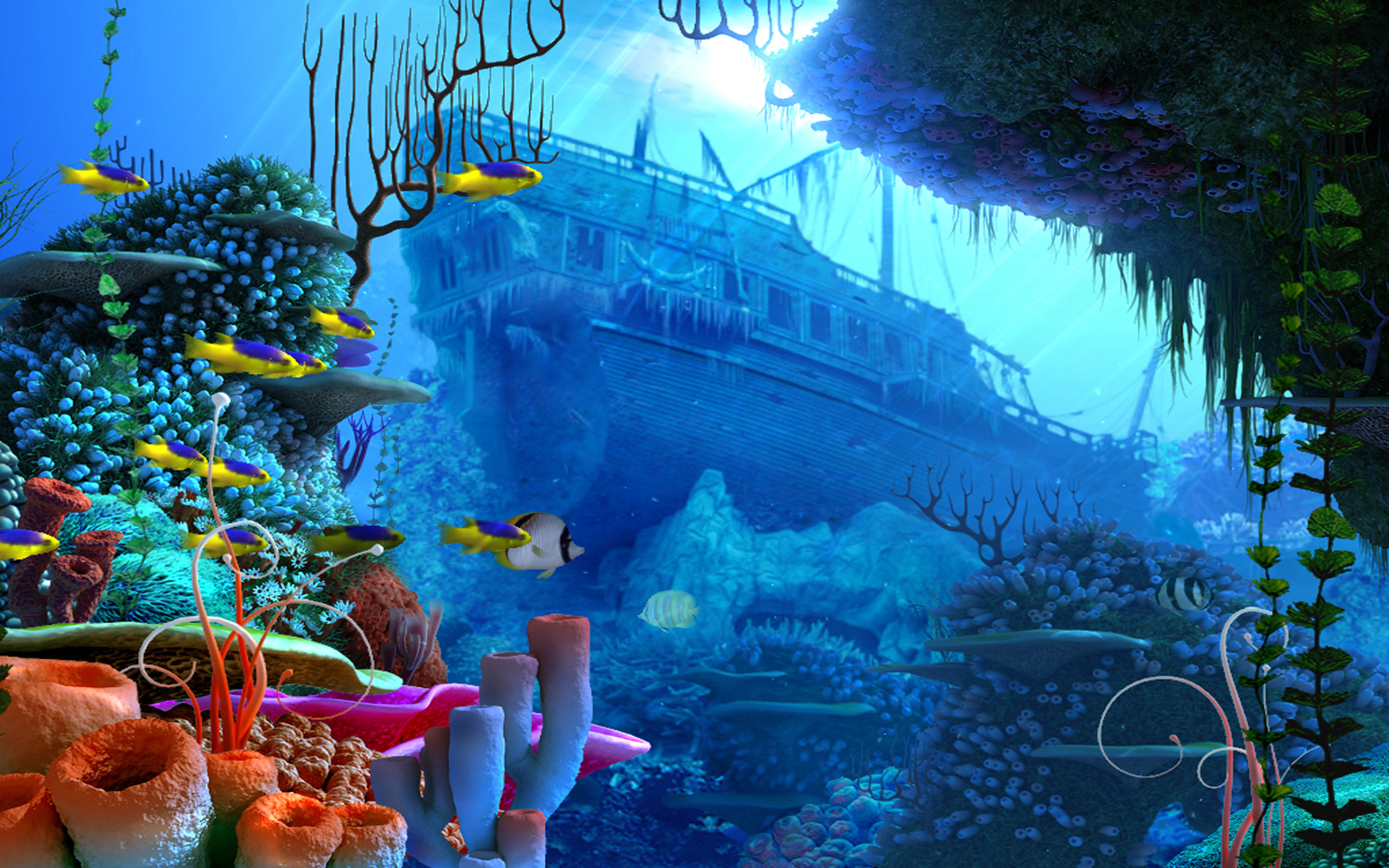 pirates pirate fantasy ship fish ocean underwater wallpaper background