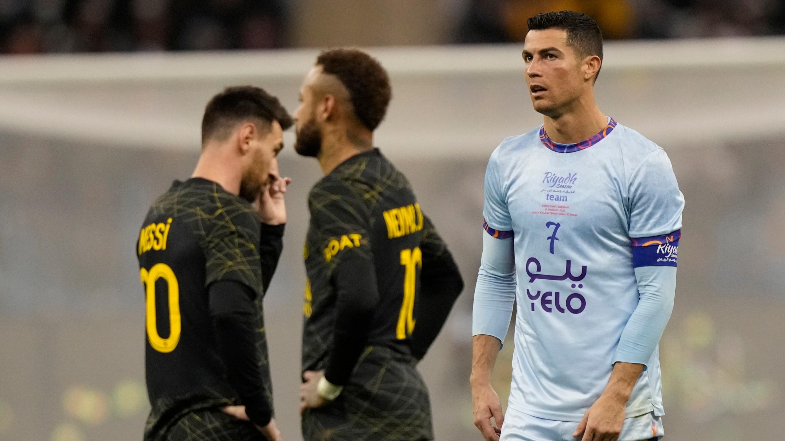 Bruised Ronaldo scores twice to edge showdown with Messi KETK